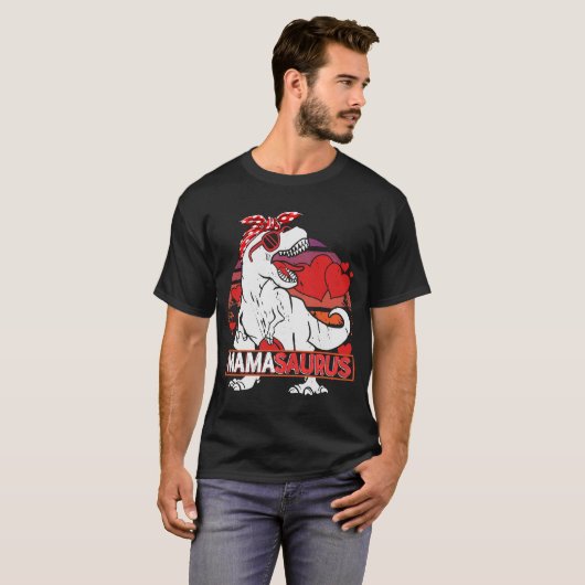 Mamasaurus rex Dinosaur Mama Saurus Valentines Da T-Shirt (Vorne ganz)
