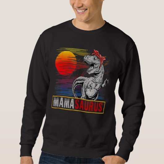 Mamasaurus Rex Dinosaur Retro Sunset Mother Day Sweatshirt (Vorderseite)