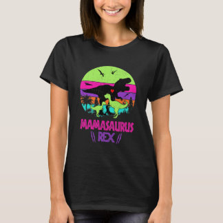 Mamasaurus rex Dinosaurier 2 Kinder Retro Vintag T-Shirt