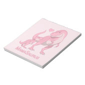 MamaSaurus T-Rex and Baby Girl Dinosaurs Notizblock (Rotiert)