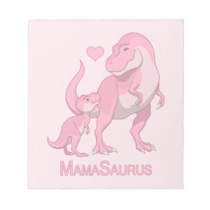 MamaSaurus T-Rex and Baby Girl Dinosaurs Notizblock