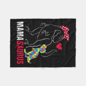 Mamasaurus T Rex Dinosaur Mama Saurus Autism Aware Fleecedecke (Vorderseite (Horizontal))