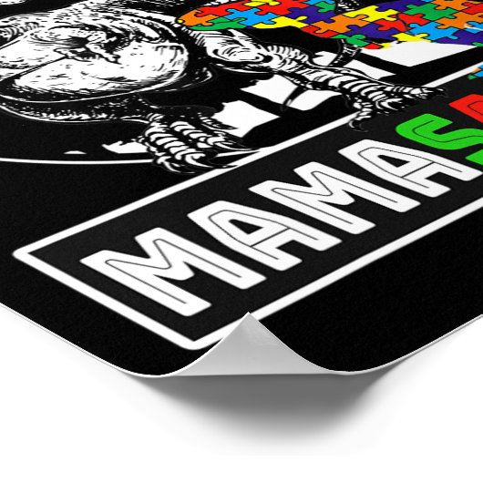 Mamasaurus T Rex Dinosaur Mama Saurus Autism Aware Poster (Ecke)