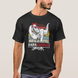 Mamasaurus T Rex Dinosaur Mama Saurus Birthday Vin T-Shirt
