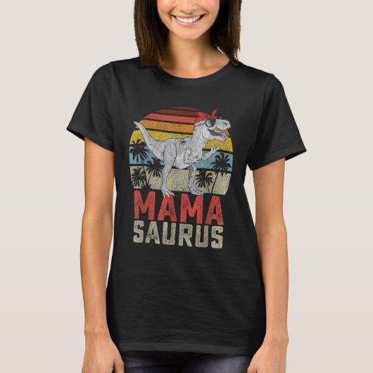 Mamasaurus T Rex Dinosaur Mama Saurus Familienmatt T-Shirt (Vorderseite)