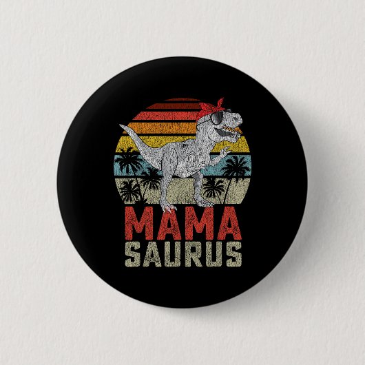 Mamasaurus T Rex Dinosaur Mama Saurus Family Match Button (Vorderseite)