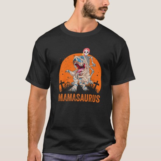 Mamasaurus T Rex Dinosaur Mama Saurus Funny Sunset T-Shirt (Vorderseite)