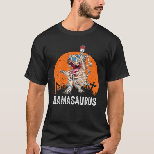 Mamasaurus T Rex Dinosaur Mama Saurus Funny Sunset T-Shirt (Vorderseite)