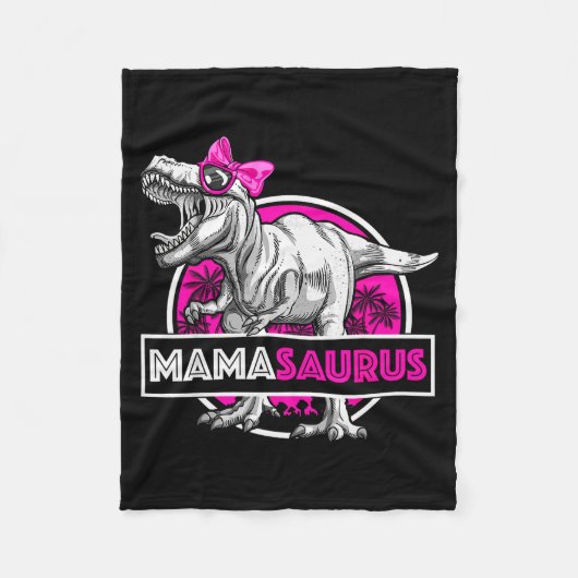Mamasaurus T-rex Matching Funny Mother Saurus Dino Fleecedecke (Vorderseite)