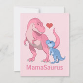 MamaSaurus T-Rex und Baby Boy Dinosaurier Ankündigung (Vorderseite)