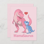 MamaSaurus T-Rex und Baby Boy Dinosaurier Ankündigung (Vorne/Hinten)