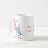 MamaSaurus T-Rex und Baby Boy Dinosaurier Kaffeetasse (Vorderseite Links)