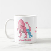 MamaSaurus T-Rex und Baby Boy Dinosaurier Kaffeetasse (Links)