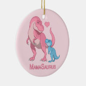 MamaSaurus T-Rex und Baby Boy Dinosaurier Keramik Ornament (Rechts)