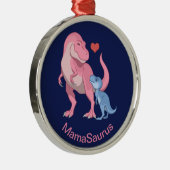 MamaSaurus T-Rex und Baby Boy Dinosaurier Ornament Aus Metall (Rechts)