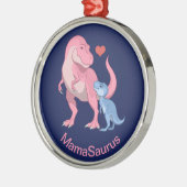 MamaSaurus T-Rex und Baby Boy Dinosaurier Ornament Aus Metall (Links)