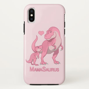MamaSaurus T-Rex und Baby-Dinosaurier iPhone X Hülle