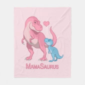 MamaSaurus T-Rex und Baby-Dinosaurier Fleecedecke (Vorderseite)