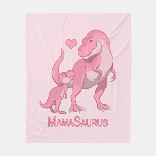 MamaSaurus T-Rex und Baby-Dinosaurier Fleecedecke (Vorderseite)