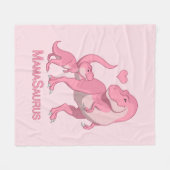 MamaSaurus T-Rex und Baby-Dinosaurier Fleecedecke (Vorderseite (Horizontal))