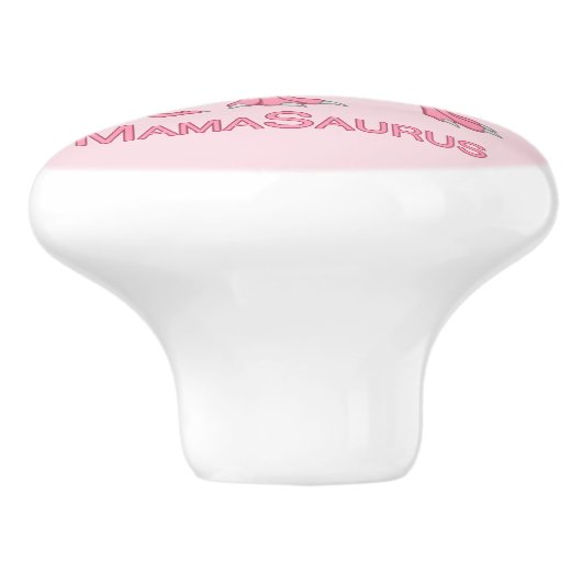 MamaSaurus T-Rex und Baby-Dinosaurier Keramikknauf (Seitenansicht)