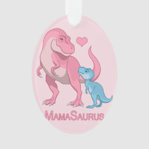 MamaSaurus T-Rex und Baby-Dinosaurier Ornament