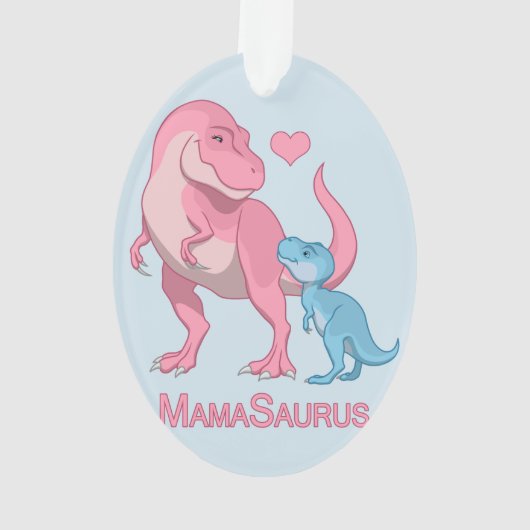 MamaSaurus T-Rex und Baby-Dinosaurier Ornament (Rückseite)