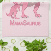 MamaSaurus T-Rex und Baby Girl Dinosaurs Handtuch (Gefaltet)