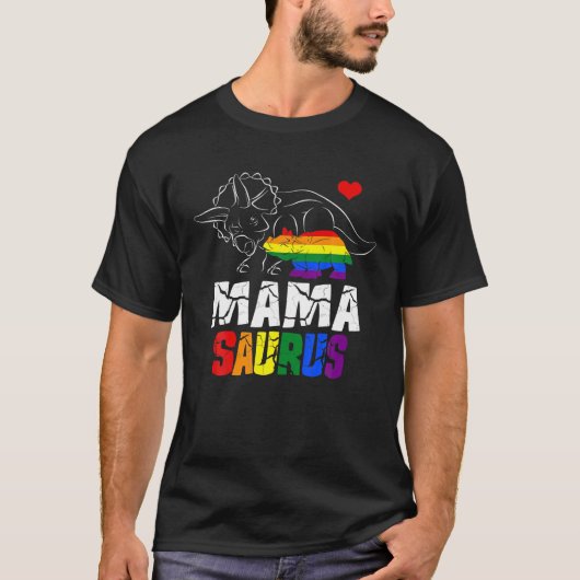 Mamasaurus Triceratops Mama Saurus Rex Gay LGBT Pr T-Shirt (Vorderseite)