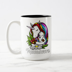 MamaUnicorn magische Mamacorn Mütter Zweifarbige Tasse