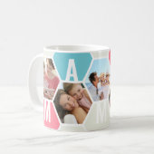 Mamaw 5 Foto bearbeitbar 5 Letter Honeycomb Kaffeetasse (Vorderseite Links)