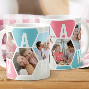 Mamaw 5 Foto editierbar 5 Buchstaben Wabenmuster Kaffeetasse