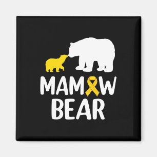 Mamaw Bär Children Cancer Awareness Support Squa Magnet