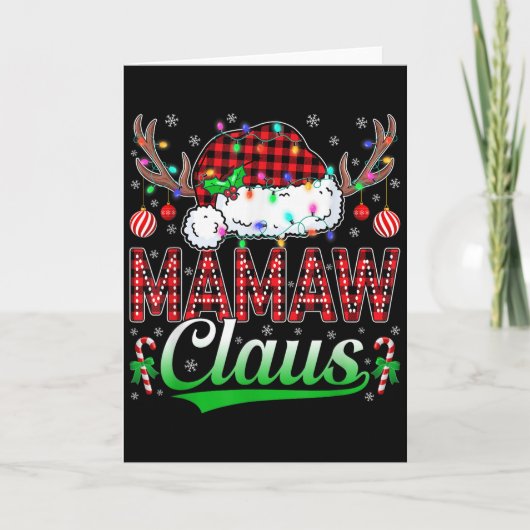 Mamaw Claus Christmas Lights Matching Family Xmas Karte (Vorderseite)