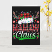 Mamaw Claus Christmas Lights Matching Family Xmas Karte (Gelbe Blume)