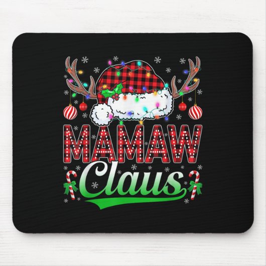 Mamaw Claus Christmas Lights Matching Family Xmas  Mousepad (Vorne)