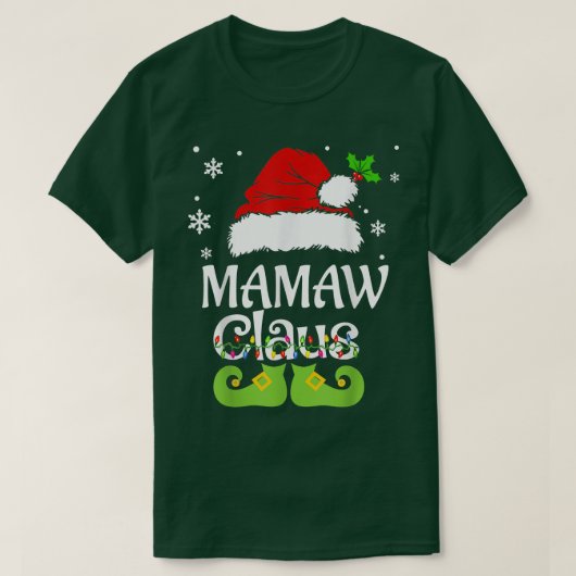 Mamaw Claus , Familie Matching Mamaw Claus Pajama T-Shirt (Design vorne)