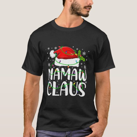 Mamaw Claus Santa Funny Christmas Pajama Matching T-Shirt (Vorderseite)