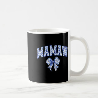 Mamaw Coquette Toile Blaues Blumen-Schleifen-Famil Kaffeetasse