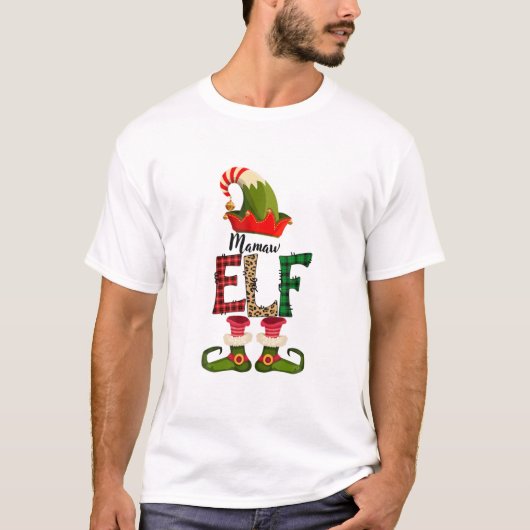 Mamaw Elf Matching Family Group Christmas Party Pa T-Shirt (Vorderseite)