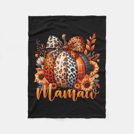 Mamaw Erntedank Leopard Pumpkin Sonnenblume Coque Fleecedecke (Vorderseite)