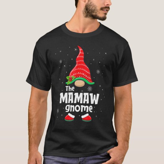 Mamaw Gnome Matching Family Group Christmas Party T-Shirt (Vorderseite)