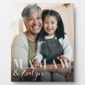 Mamaw & Grandchild Script Name Foto Keepake Fotoplatte (Vorderseite)