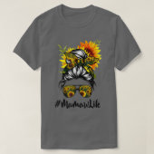 Mamaw Life Messy Hair Bun Sonnenblume Frauen Mütte T-Shirt (Design vorne)