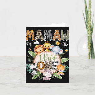 Mamaw of the Wild One 1st Birthday Safari Dschunge Karte