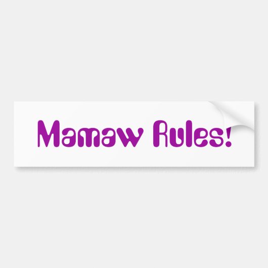 "Mamaw Regeln! "Autoaufkleber Autoaufkleber (Vorne)