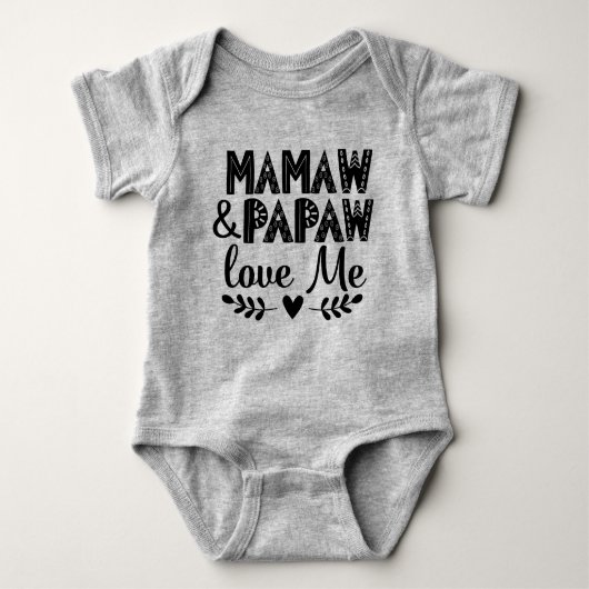 Mamaw und Papaw Liebe Baby Strampler (Vorderseite)
