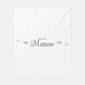 Mamaw We Liebe Sie Personalisiert Hearts Modern Fleecedecke (Vorderseite)