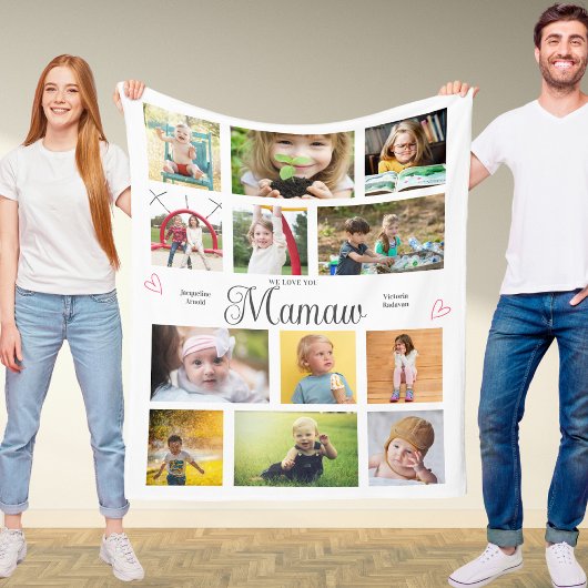 Mamaw We Liebe Sie Personalisiert Hearts Modern Fleecedecke