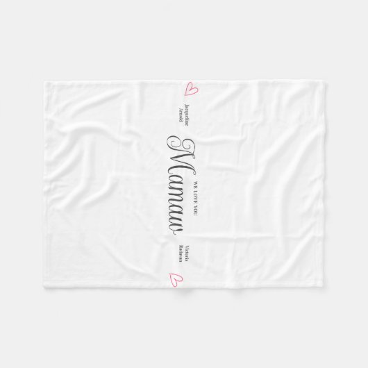 Mamaw We Liebe You Personalisiert Hearts Fleecedecke (Vorderseite (Horizontal))